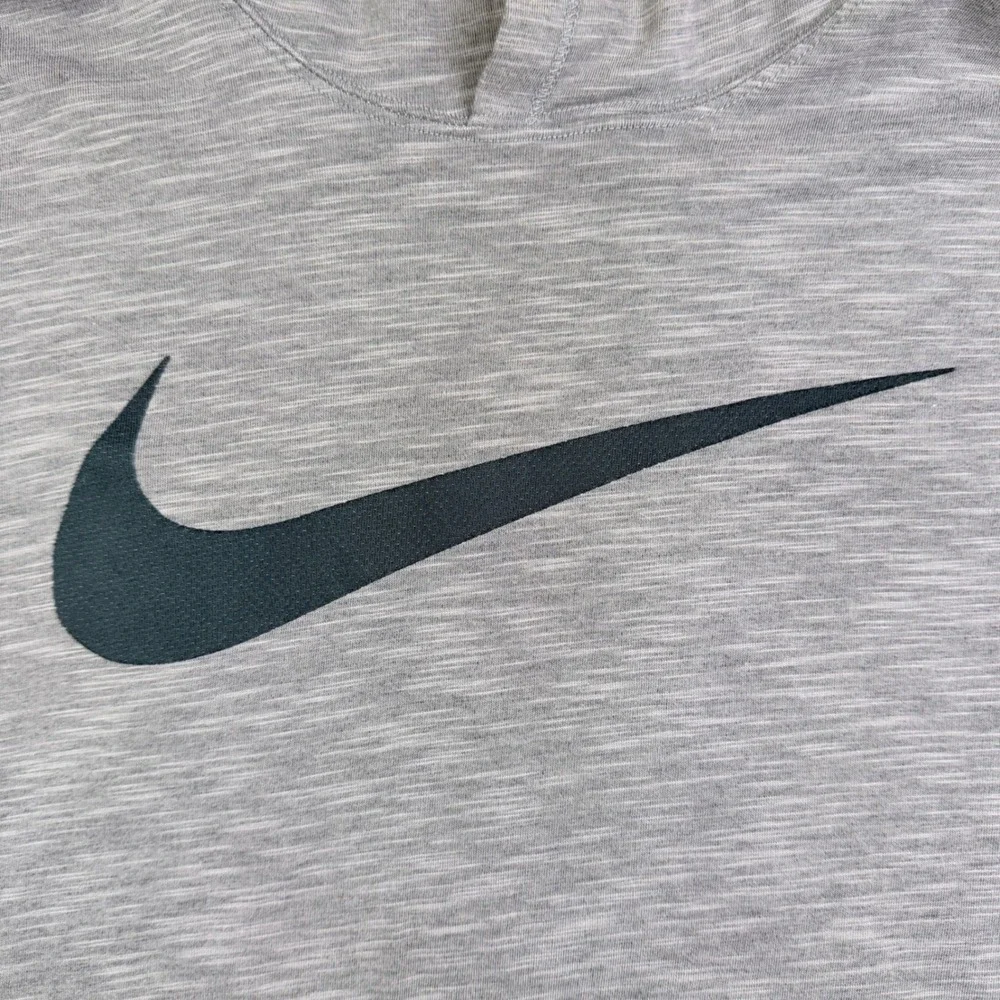 Nike NBA LA Clippers Dri-FIT Short Sleeve Hoodie Men Large Gray Space Dye 890612